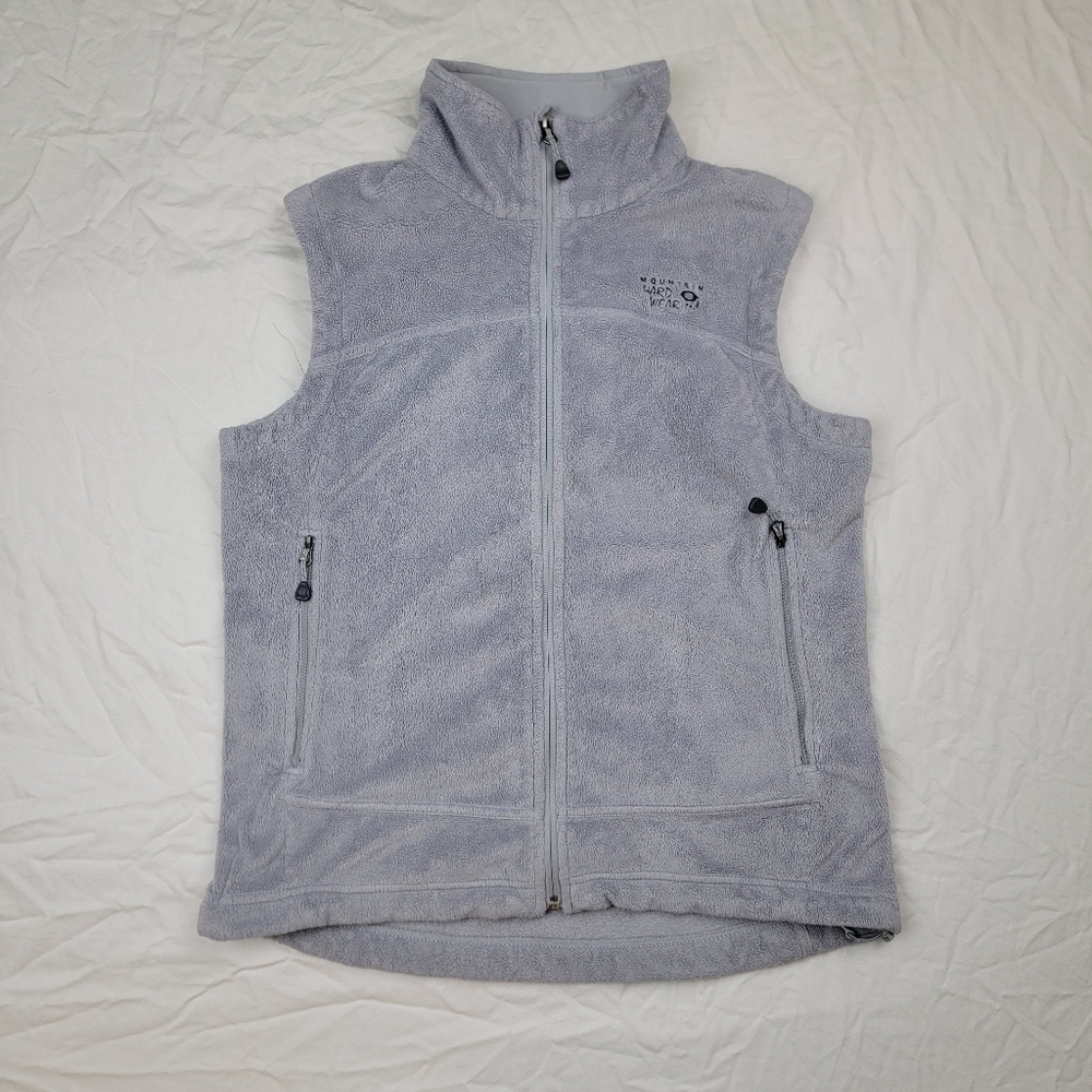 Mountain Hardwear Gray Fleece Zip Up Vest Zipper Pockets Women's M
